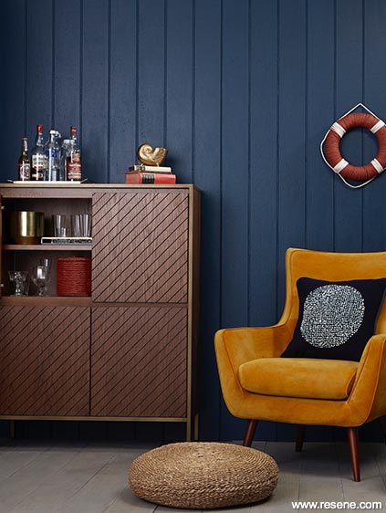 Nautical lounge and mustard chair