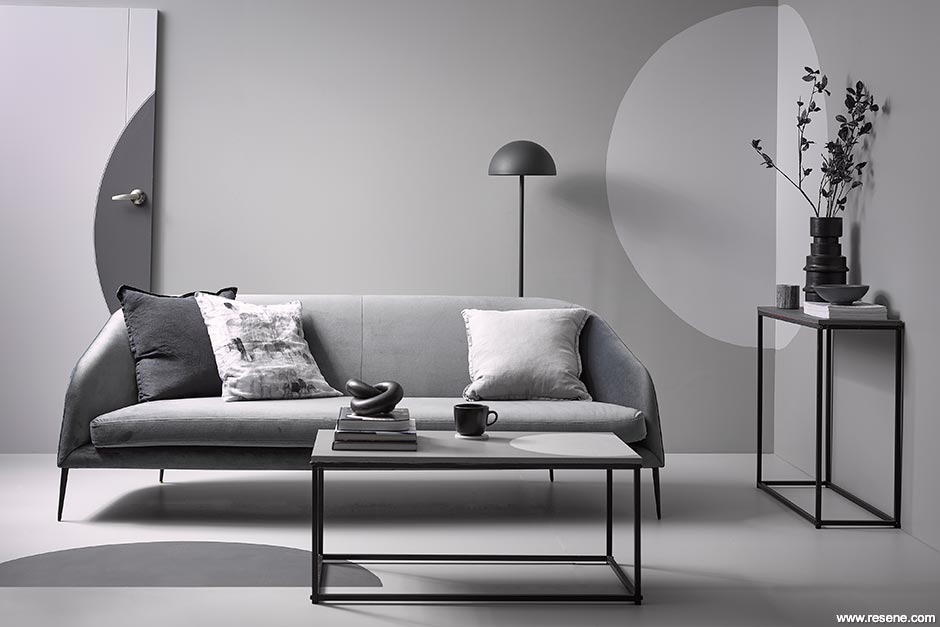 A greyscale lounge