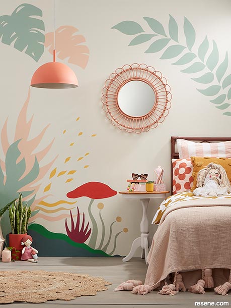 A woodland inspired mural for a pre-teen bedroom