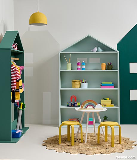 Kids playroom with storage