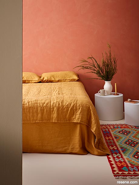Terracotta minimalist bedroom