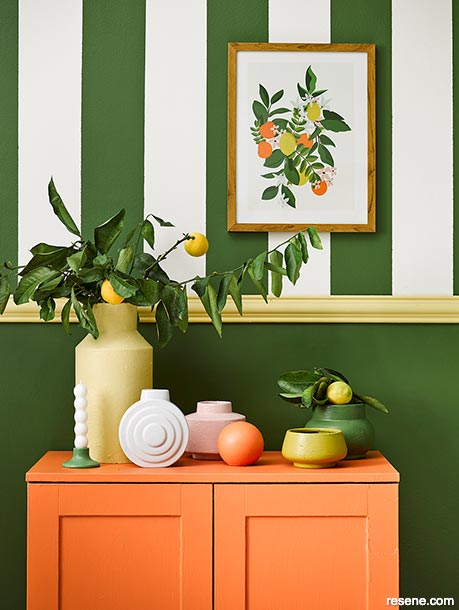 Citrus hued collection of bowls and vases