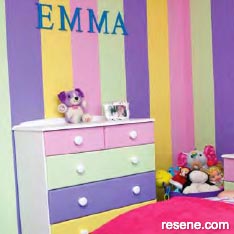 Pastel stripes girl's room