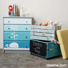 Painted furniture - whale themed