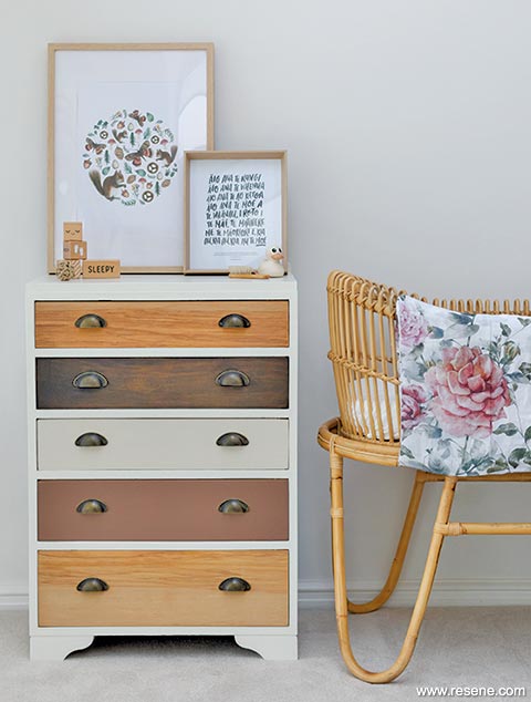 Upcycle a set of drawers in natural hues