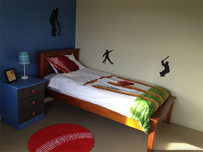 A cricket themed room for a boy