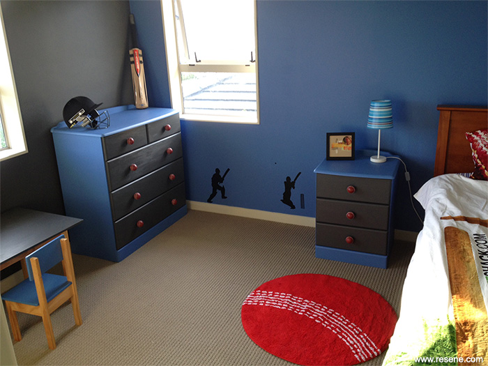 A cricket themed room for a boy