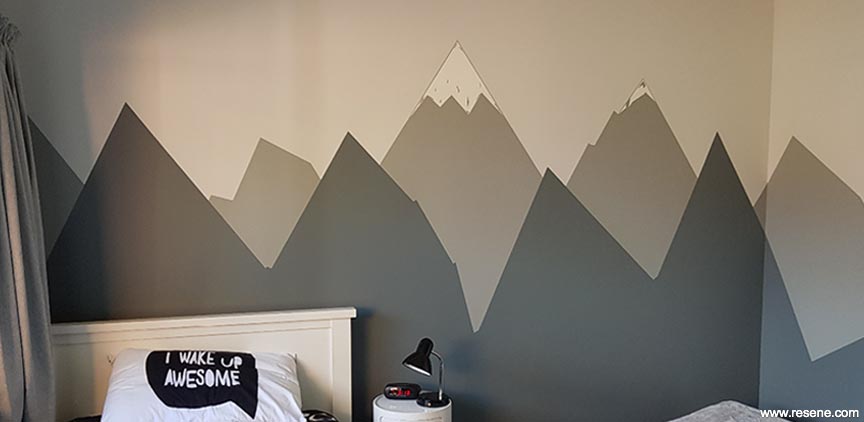 Mountain mural bedroom