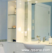 Resene Icebreaker was chosen for the bathroom walls