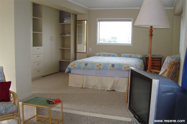 Resene Triple Spanish White in living area and bedroom