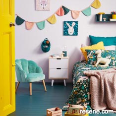 Make a woodland themed childrens room.