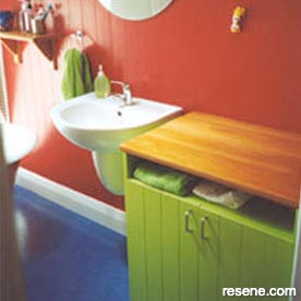 Red and green bathroom