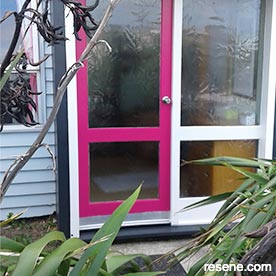 Pink home entranceway