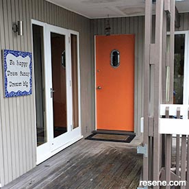 Orange home entryway 