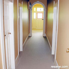 Bright hallway colour scheme
