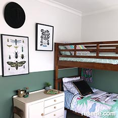 Green and white kids room