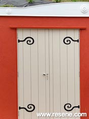 Red and white French provincal door