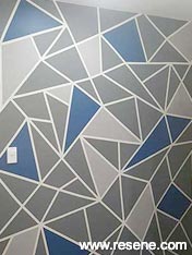 Painted wall patterns in bedroom