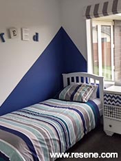 Blue and white childs room