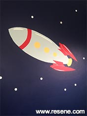 Kids bedroom - painted rocket