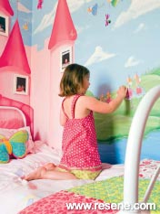 Girl's room - princess castle mural