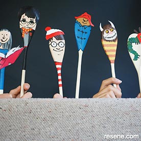 Wooden spoon puppets