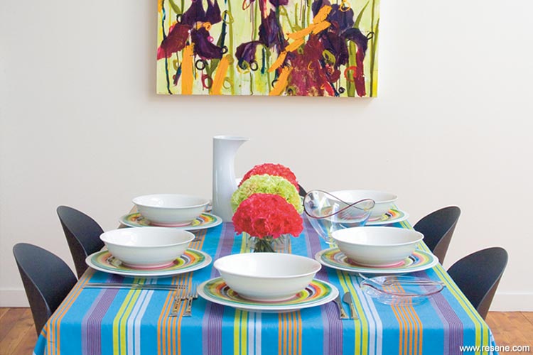 Colourful character dining setting