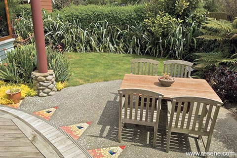 Textured garden patio