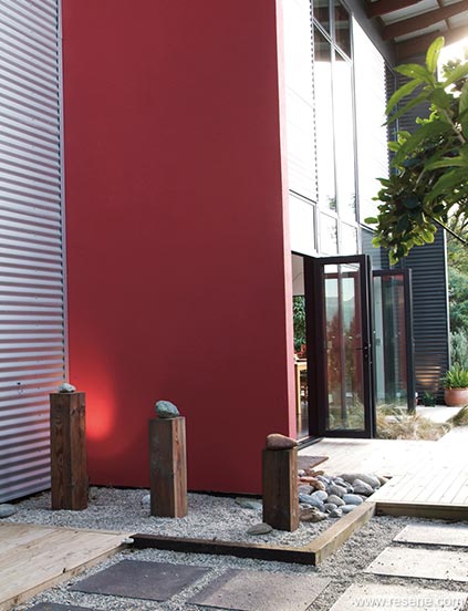 Red feature on exterior