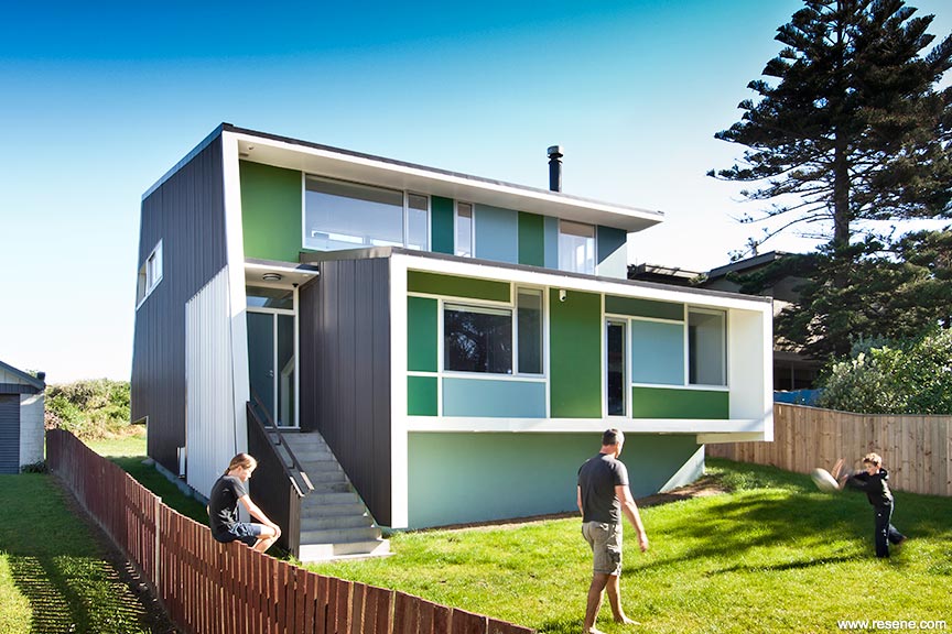Colour block style home exterior