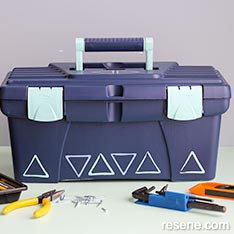 Paint your toolbox with a triangle pattern