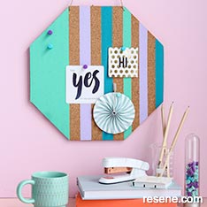 Paint your own hex shaped noticeboard