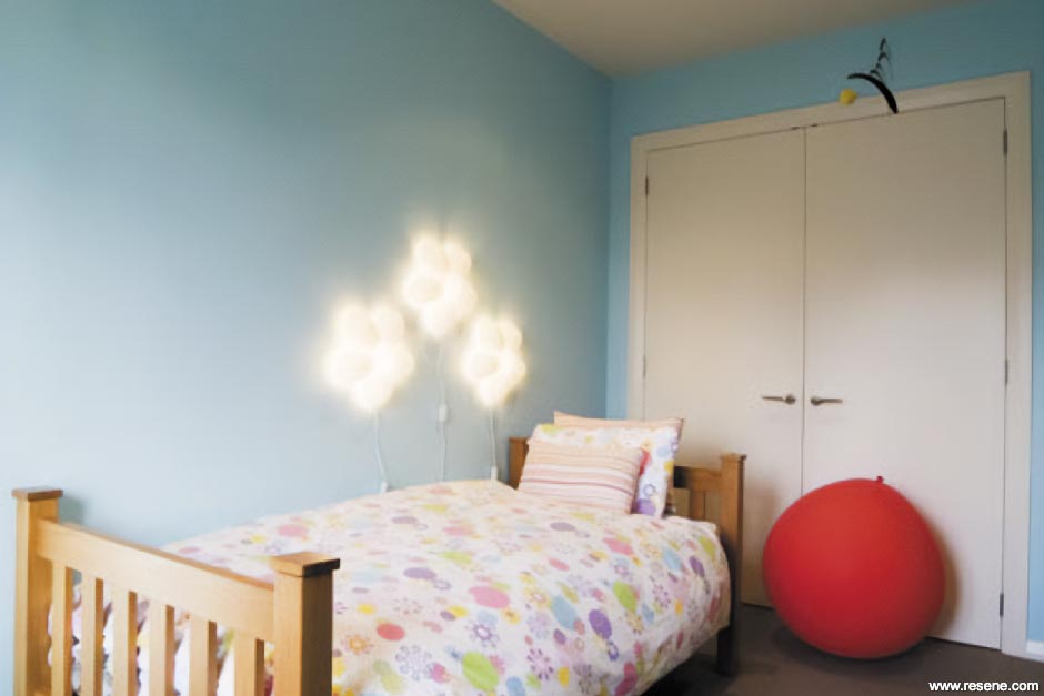 Blue and white kids bedroom