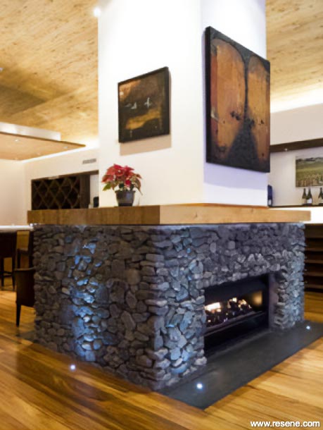 Modern interior fireplace