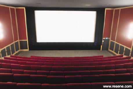 Red and grey cinema interior