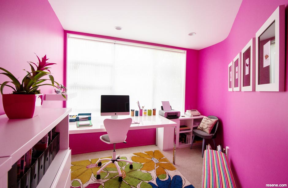 Bright pink bedroom