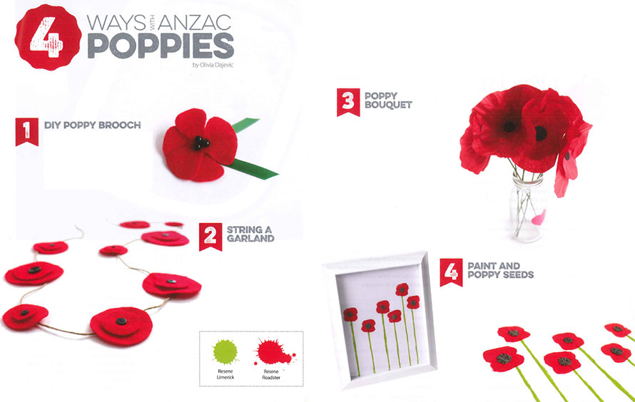 4 ways of making art with Anzac poppies