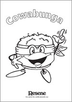 Cowabunga colouring in page