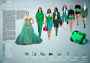 This year emerald green is on the fashion cards