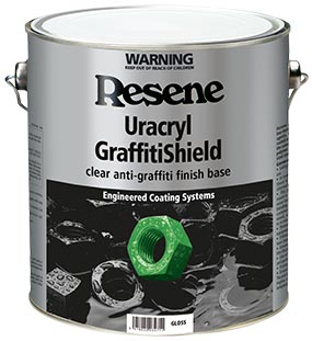 Resene Uracryl GraffitiShield clear anti-graffiti finish - gloss, semi-gloss and flat