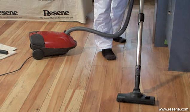 Vacuuming before refinishing the floor