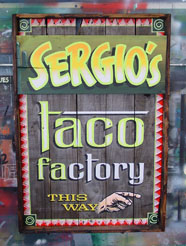 A Mexican themed restaurant sign