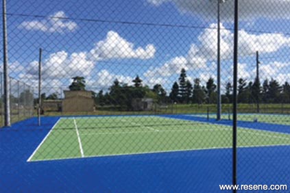 Blue and dark blue tennis court