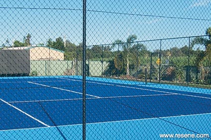 Blue and dark blue tennis court