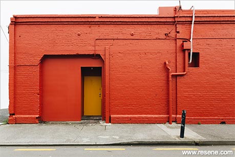 Red shopfronts