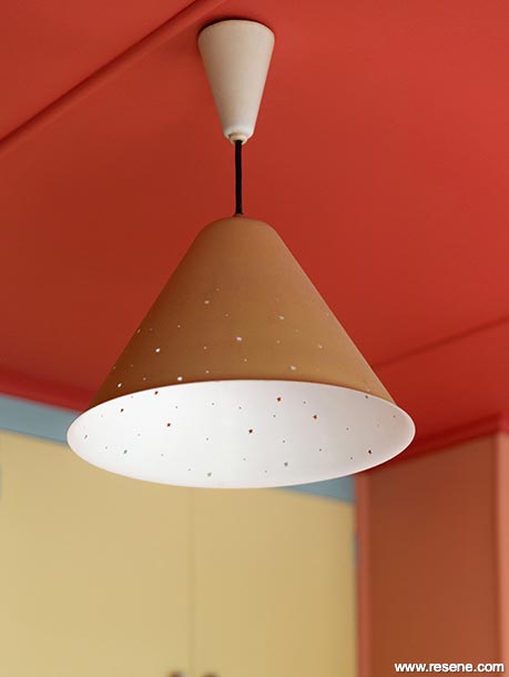 Red kitchen ceiling