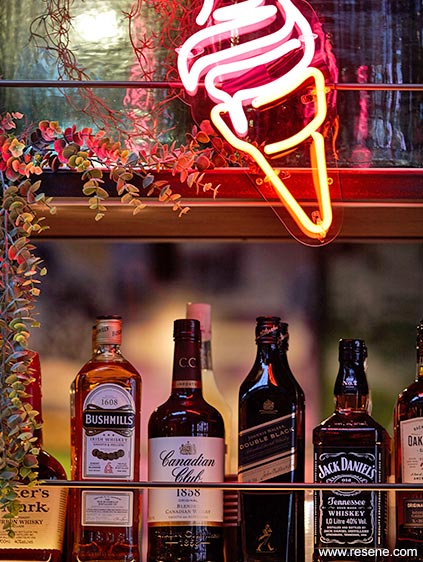 Bar and neon sign