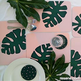 Paint coasters and placemats