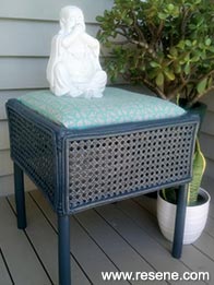 Finished project - cane stool makeover