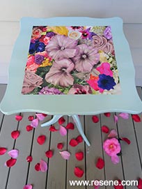 Use colour and decoupage to transform a vintage side table